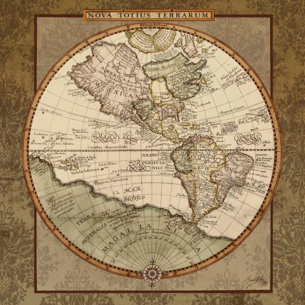 Damask World Map I