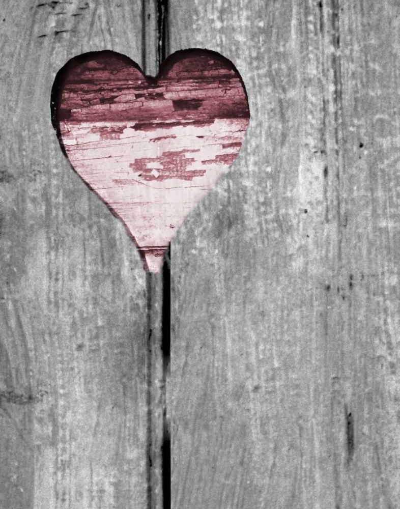 Up and Down Pink Woodcut Heart II