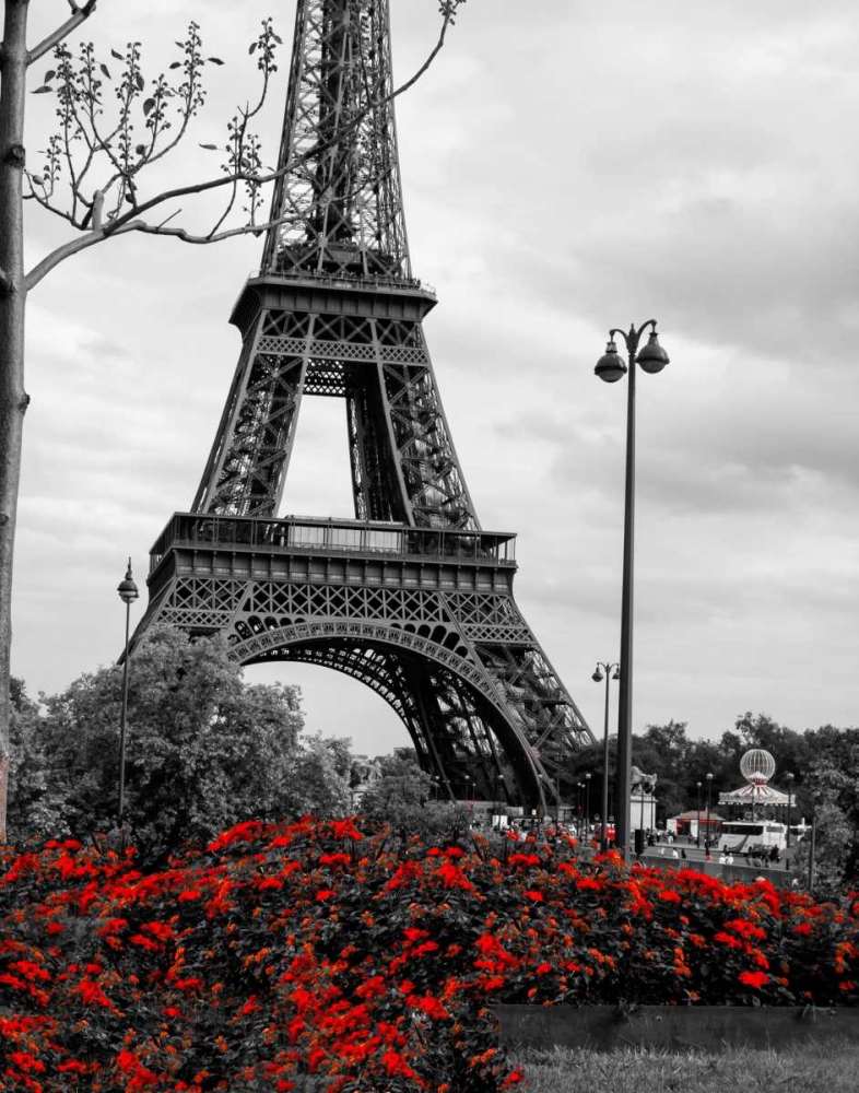 Eiffel Tower with Red Pop