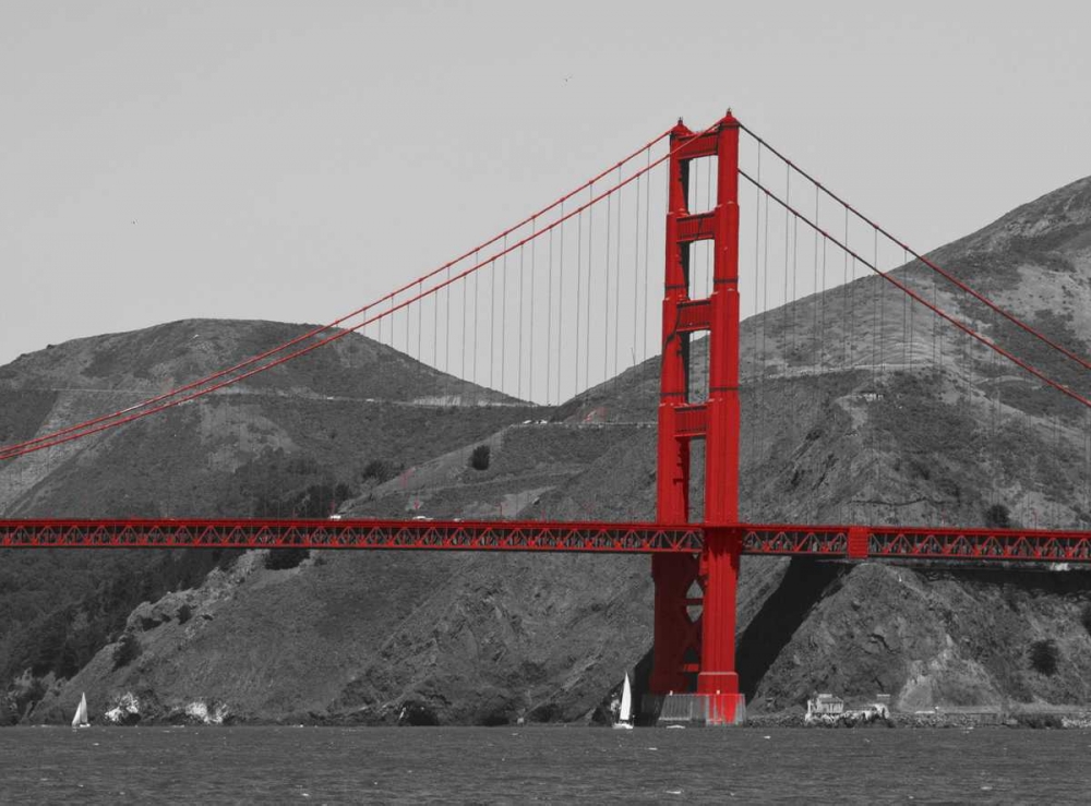 Golden Gate Bridge with Red Pop Border