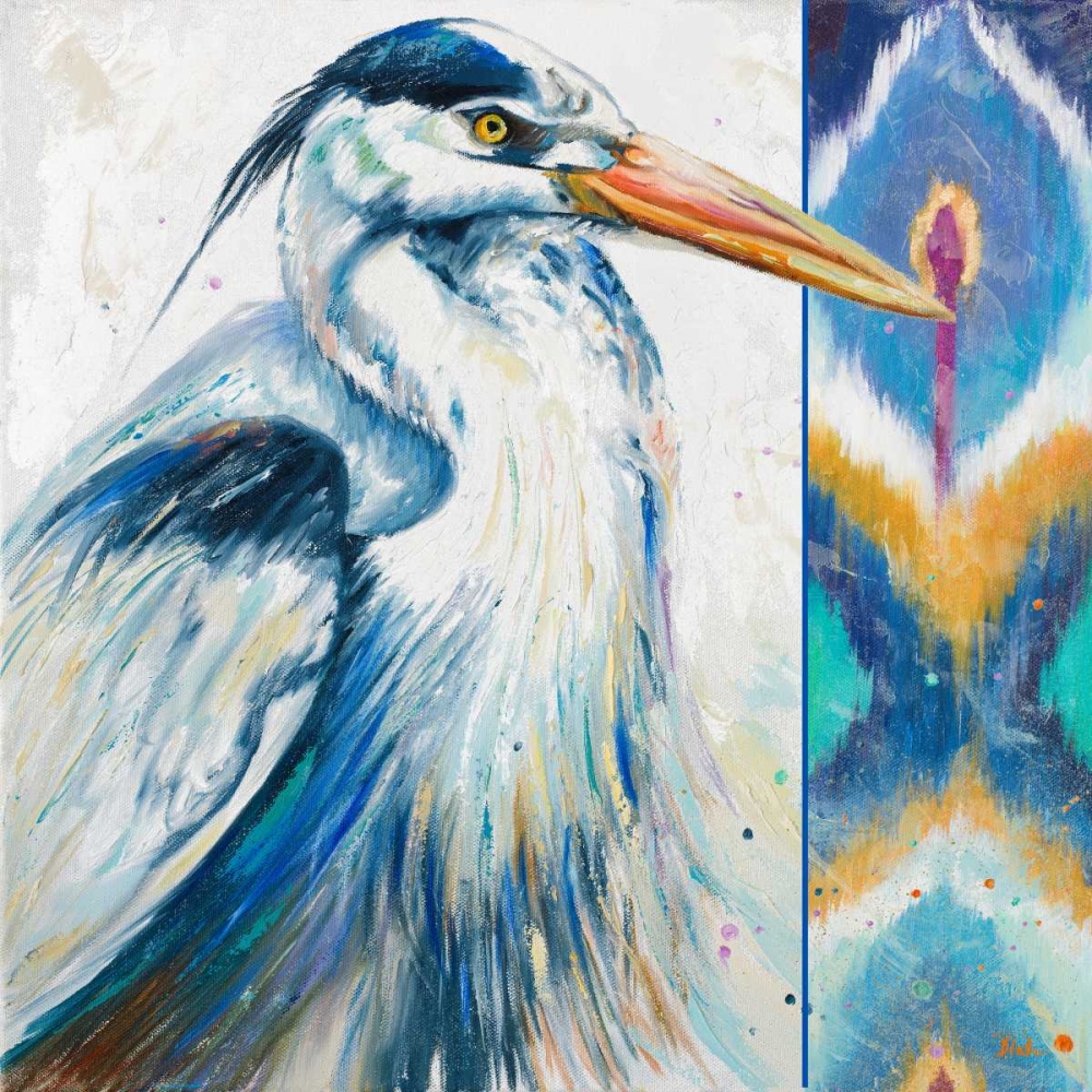 Blue Heron Ikat I