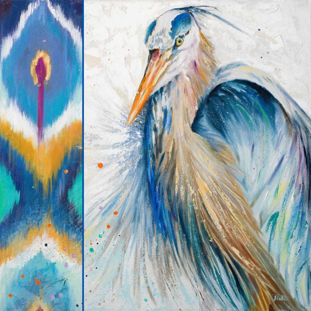 Blue Heron Ikat II