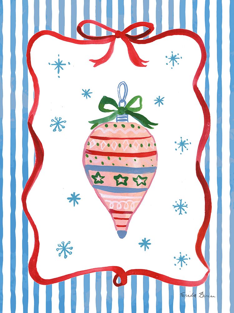 Christmas Bows I Blue Stripes