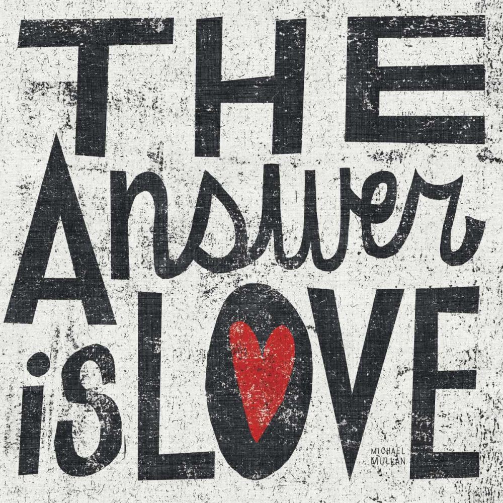The Answer is Love Grunge Square
