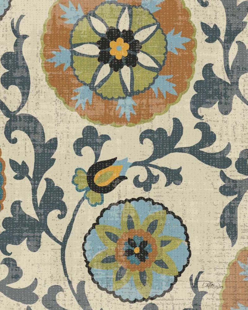 Persian Patchwork Blue Brown Tile II