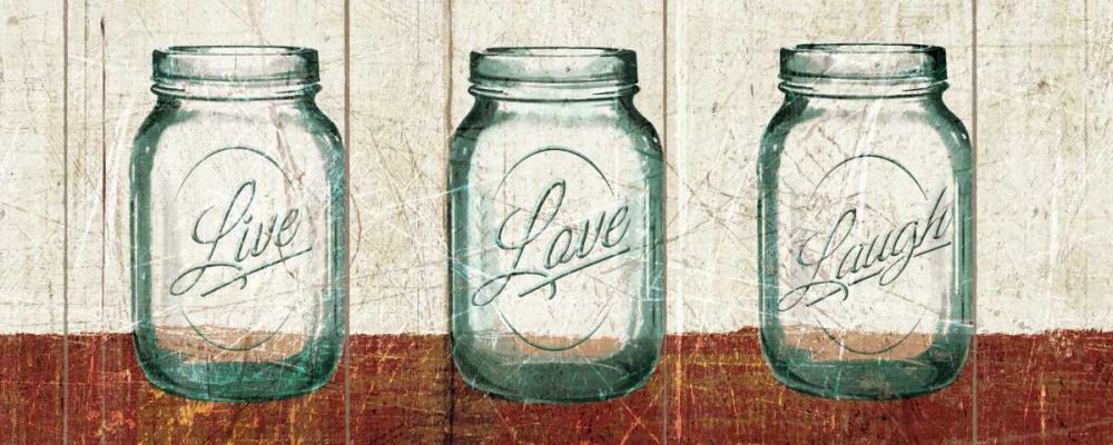 Flea Market Mason Jars Panel II Table