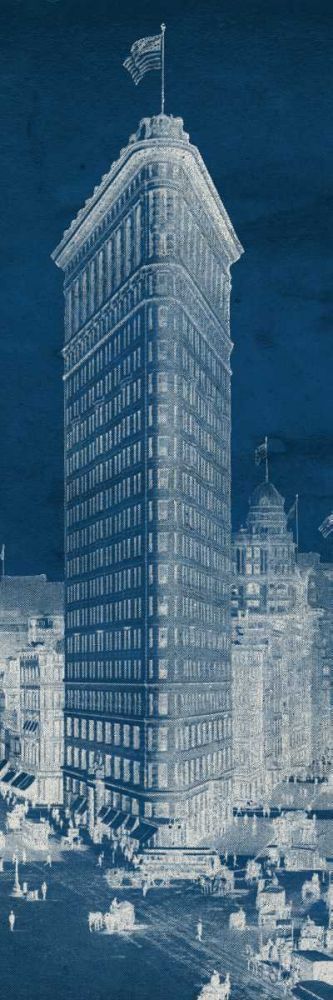 Flat Iron 1909 Blueprint Panel