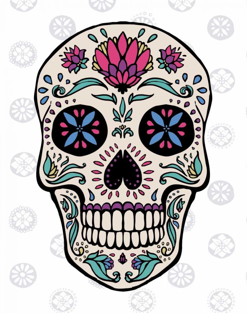 Sugar Skull II on Gray