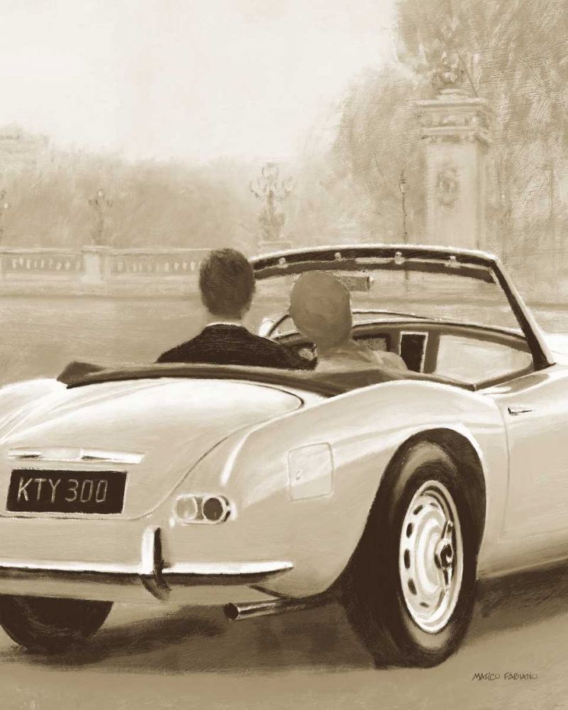 A Ride in Paris II Sepia Crop