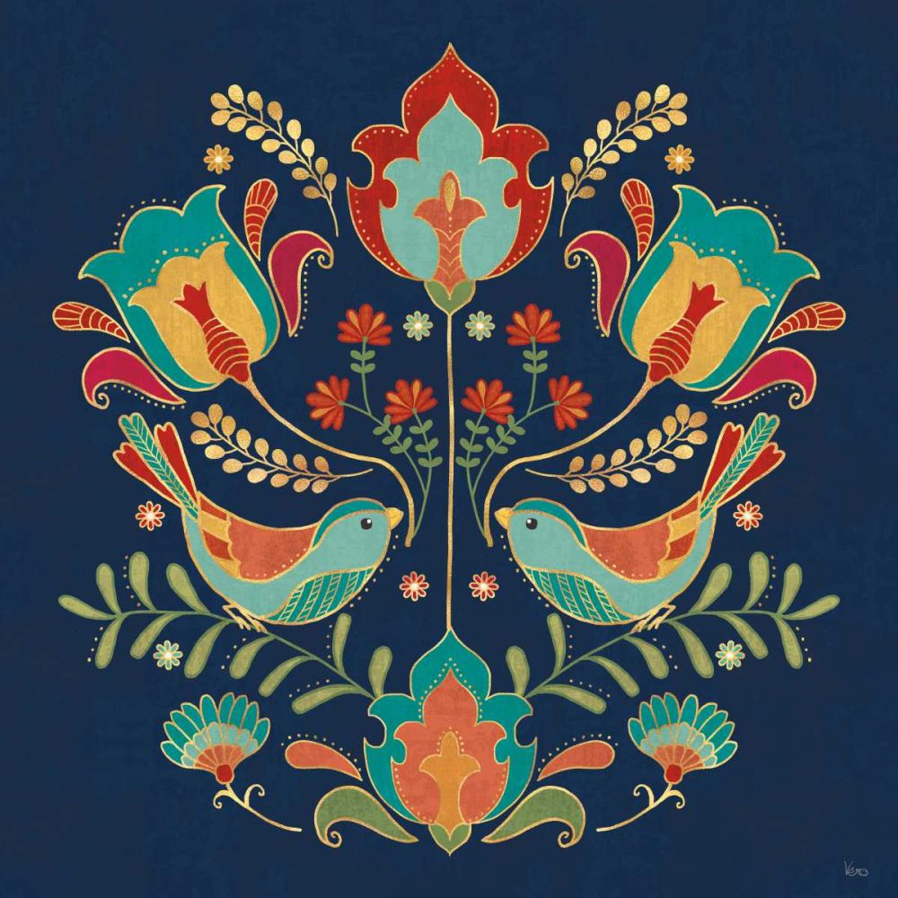 Folk Floral III Dark