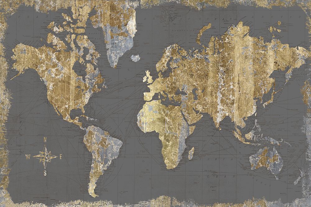Gilded Map Gray