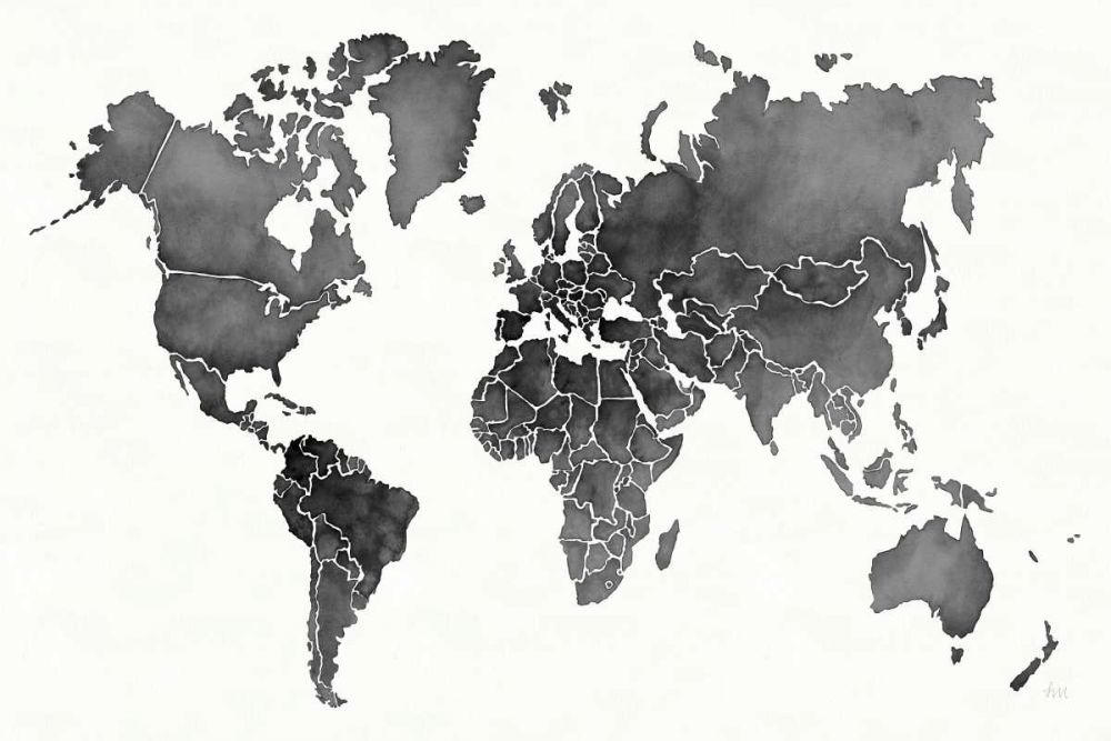 Watercolor Wanderlust Black