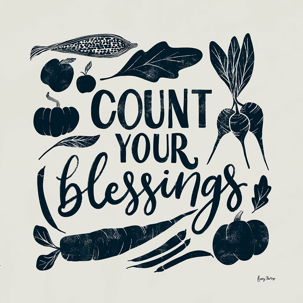 Harvest Lettering IV Blue