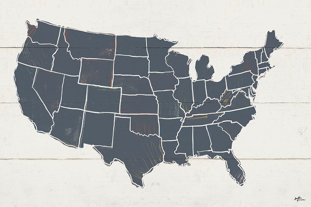Peace and Lodge USA Map Gray