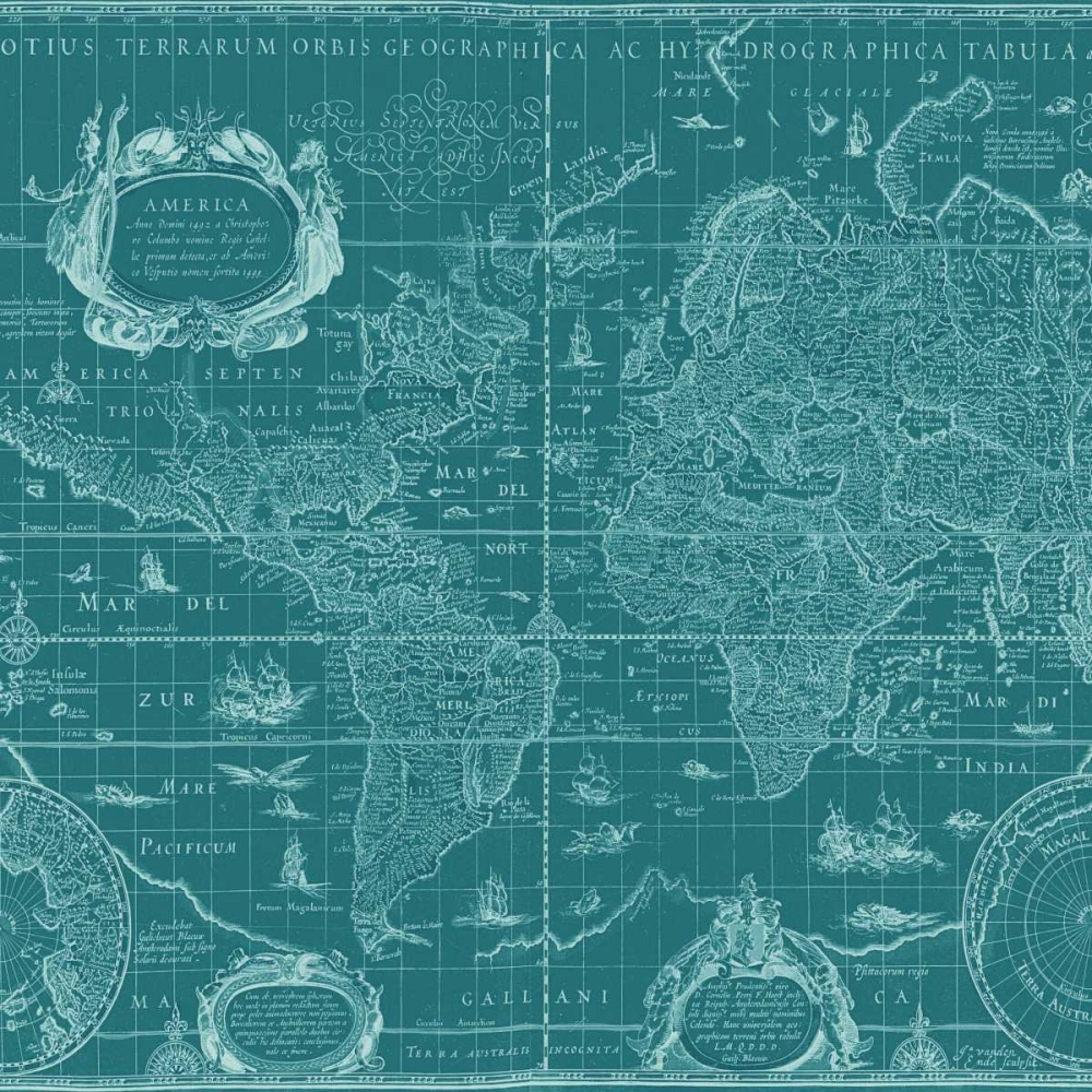 Blueprint Map(Teal)Â