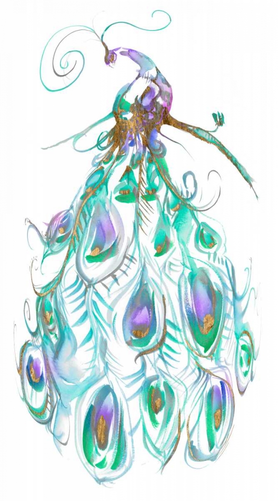 Gilded Peacock Plumes I