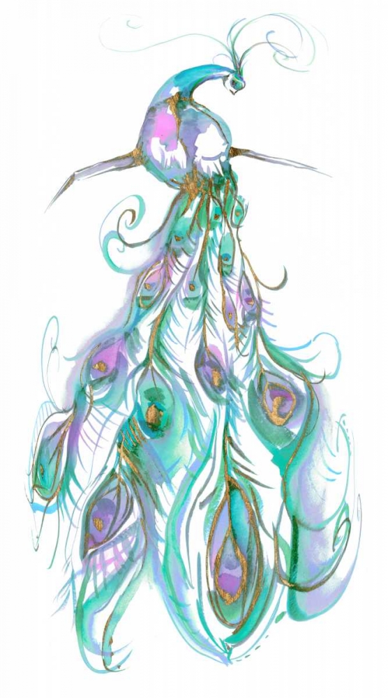 Gilded Peacock Plumes II
