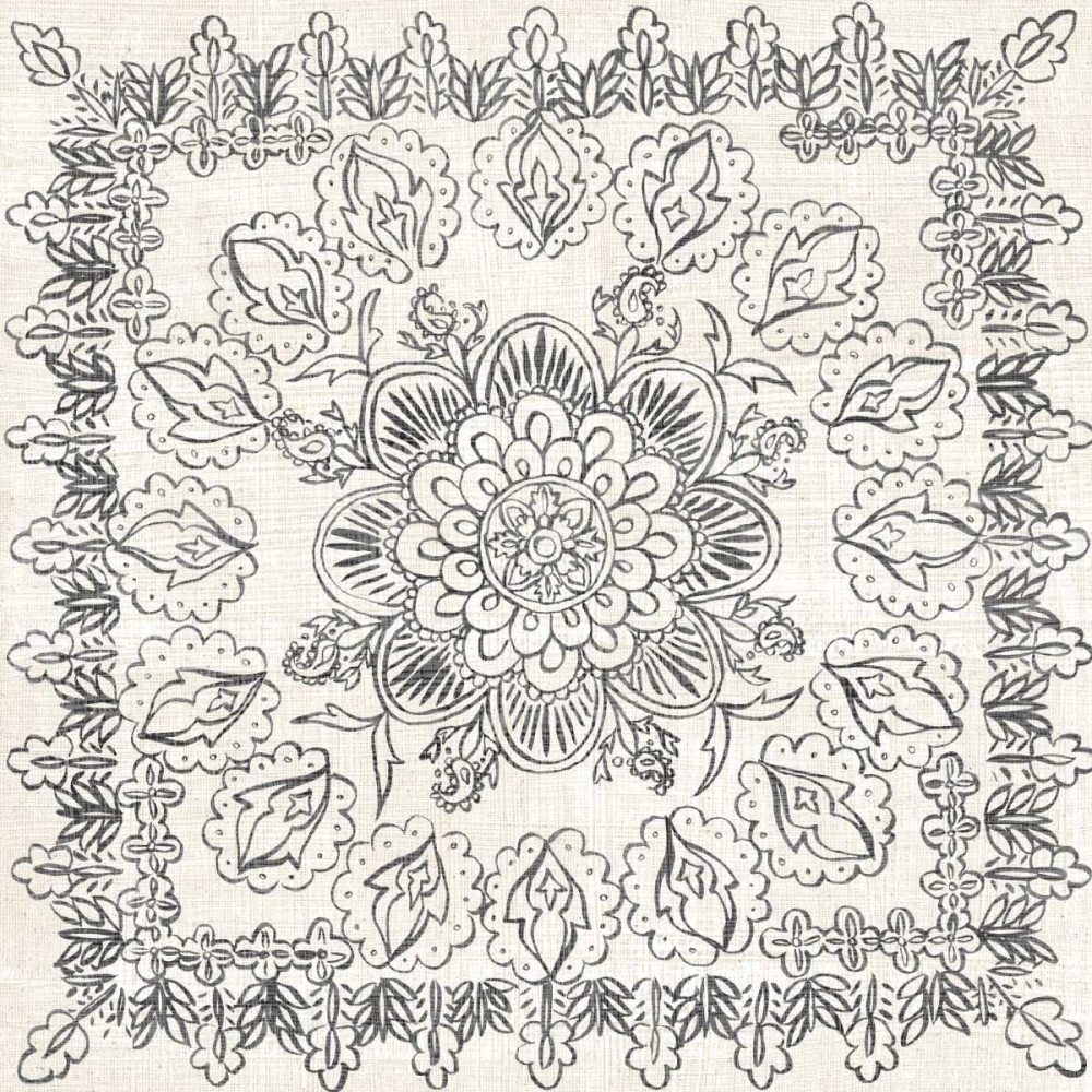 BandW Batik Rosette I
