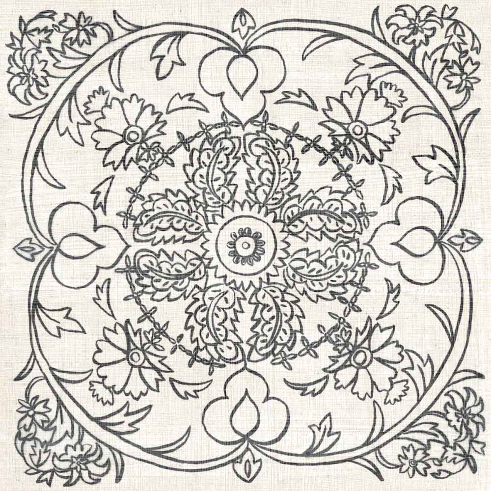 BandW Batik Rosette IV