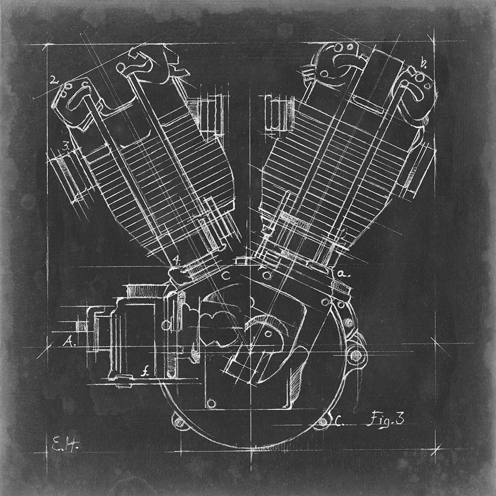 Motorcycle Engine Blueprint III