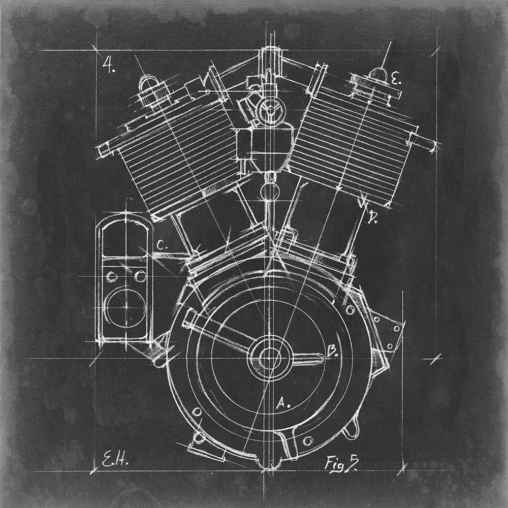 Motorcycle Engine Blueprint IV
