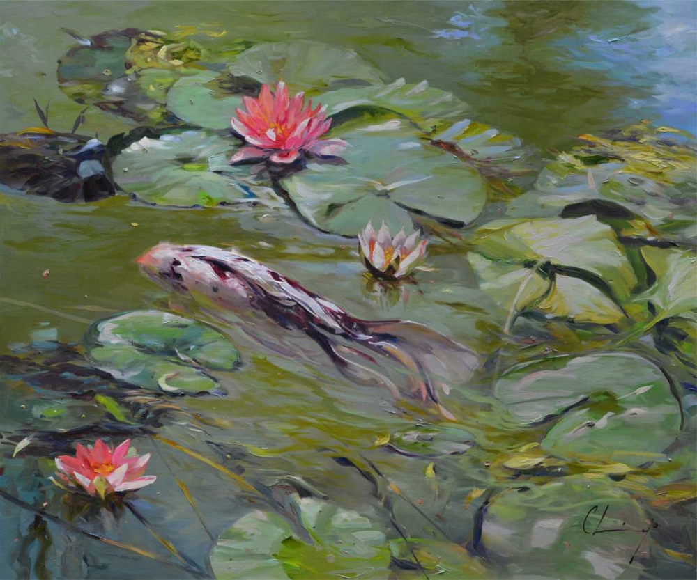 Koi and Lilies III