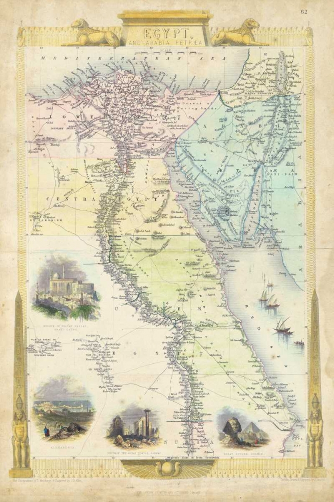 Vintage Map of Egypt