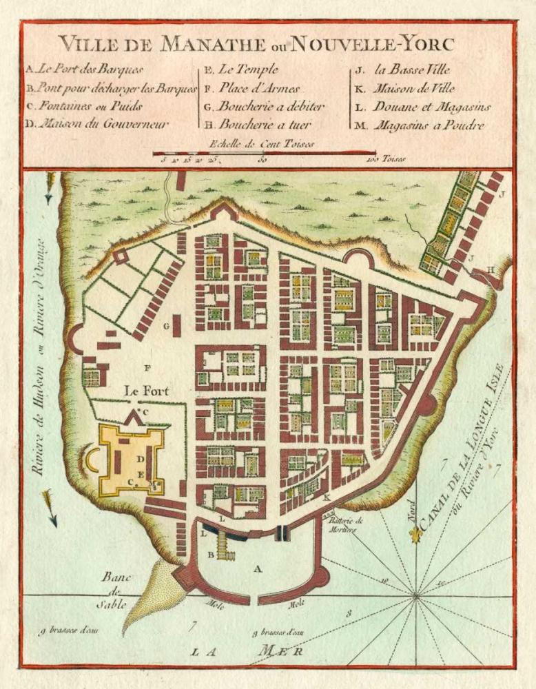 Petite Map of Manhattan, New York