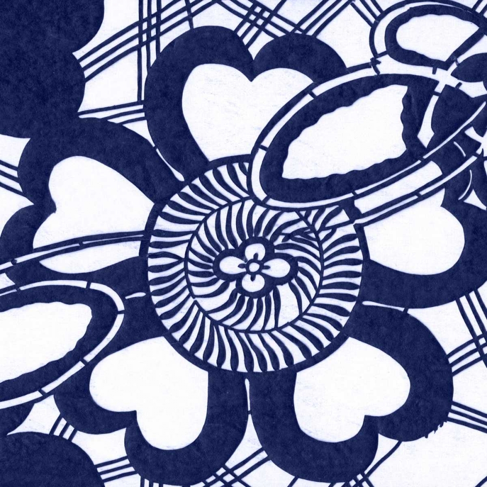 Indigo Floral Katagami II