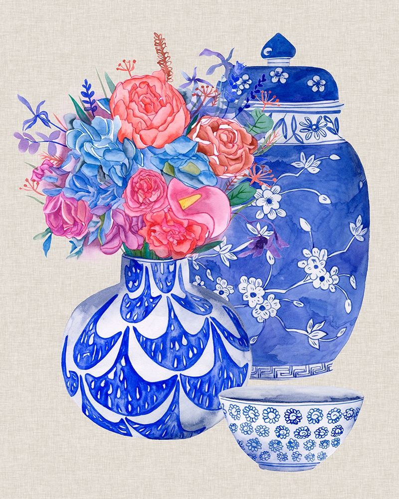Delft Blue Vases I