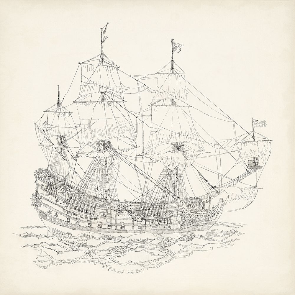 Antique Ship Sketch IX