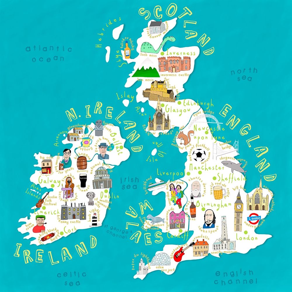 Illustrated Countries UK + Ireland