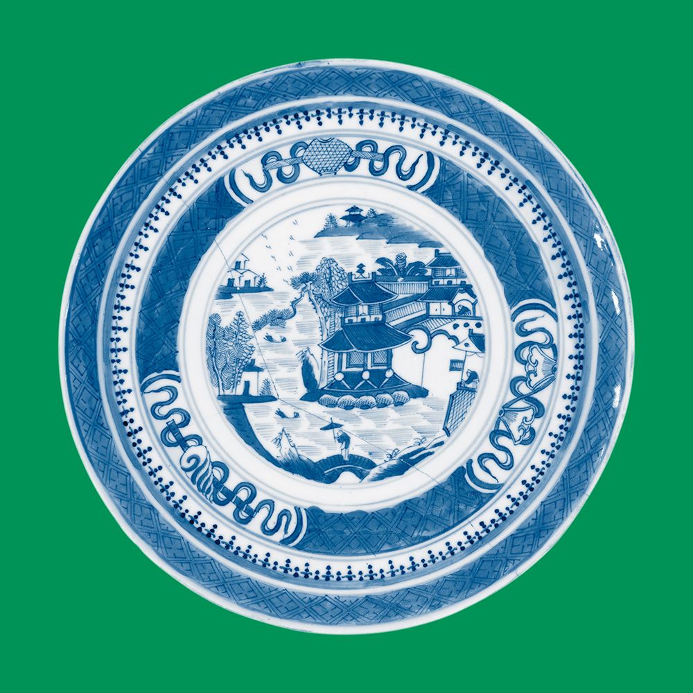 Blue Pagoda on Green I