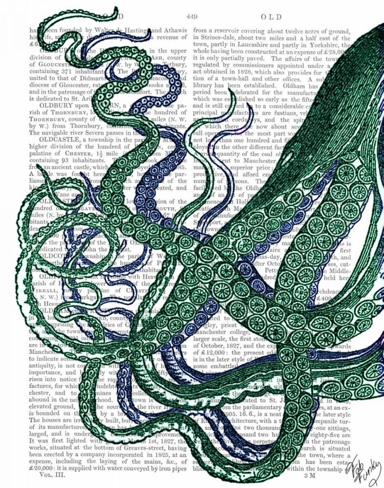 Octopus Tentacles Green and Blue