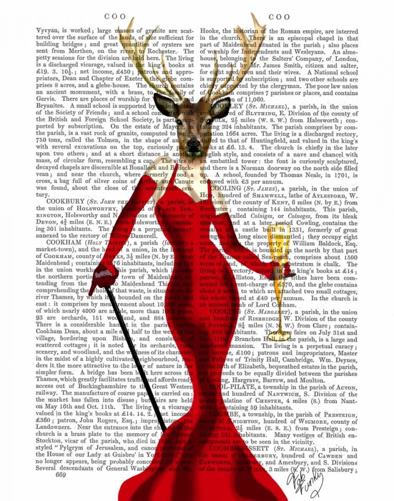 Glamour Deer In Red