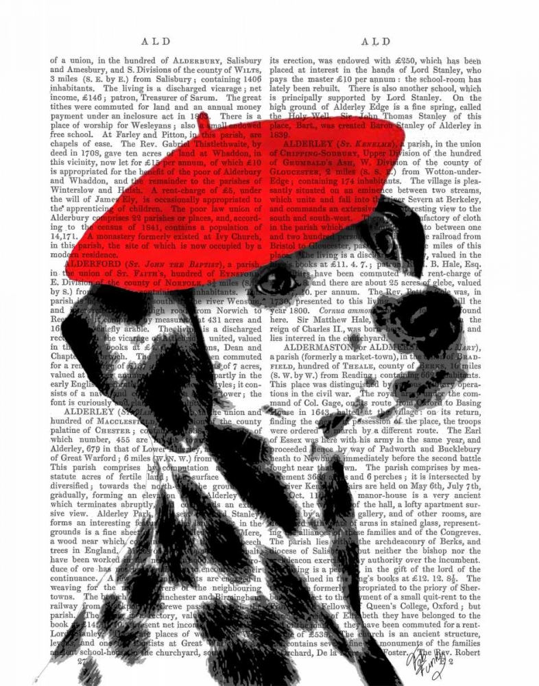 Dalmatian With Red Beret