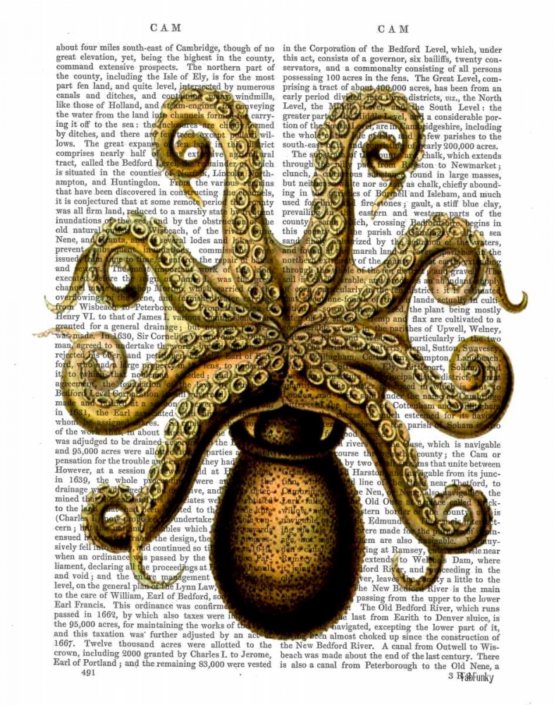 Vintage Yellow Octopus Underside