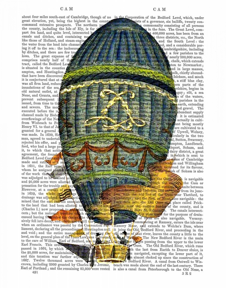 Blue Cylindrical Hot Air Balloon