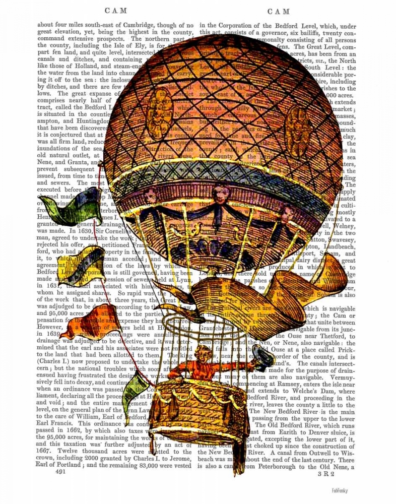Hot Air Balloon with Flags