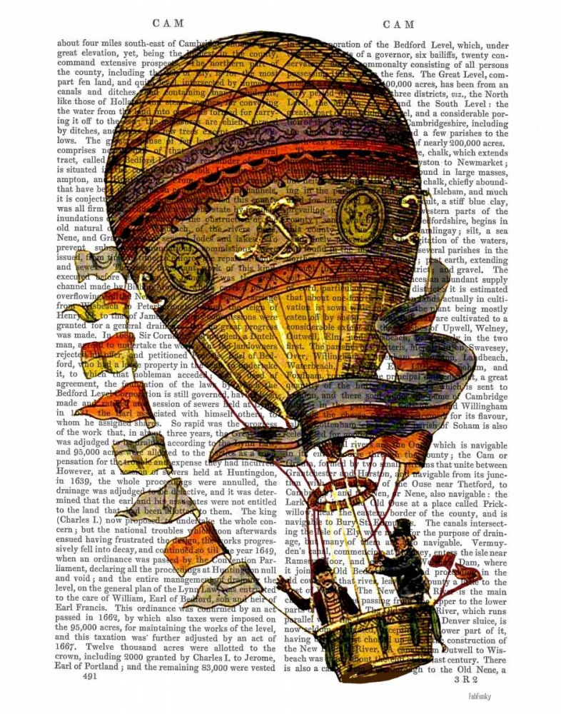 Hot Air Balloon Gold with Flags