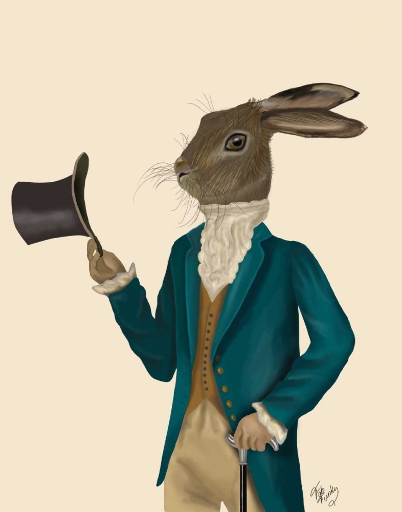 Hare In Turquoise Coat