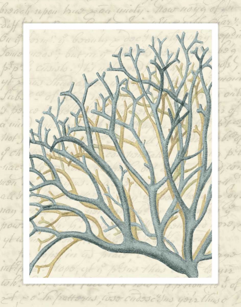 Blue Corals On VIntage Script b