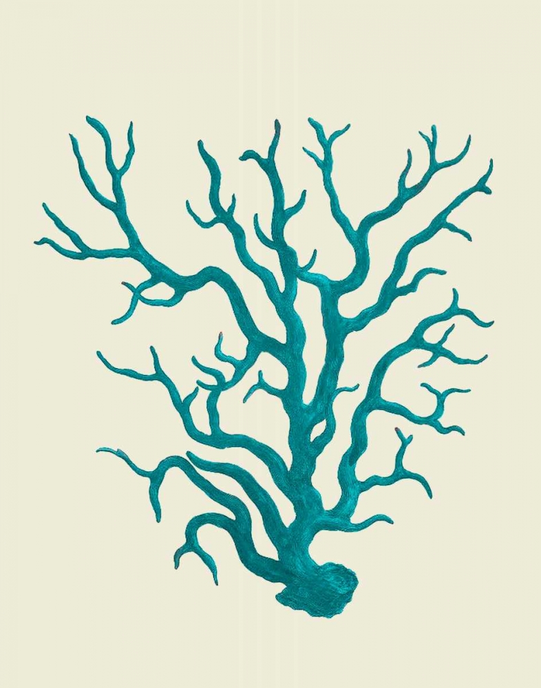 Corals Turquoise On Cream a