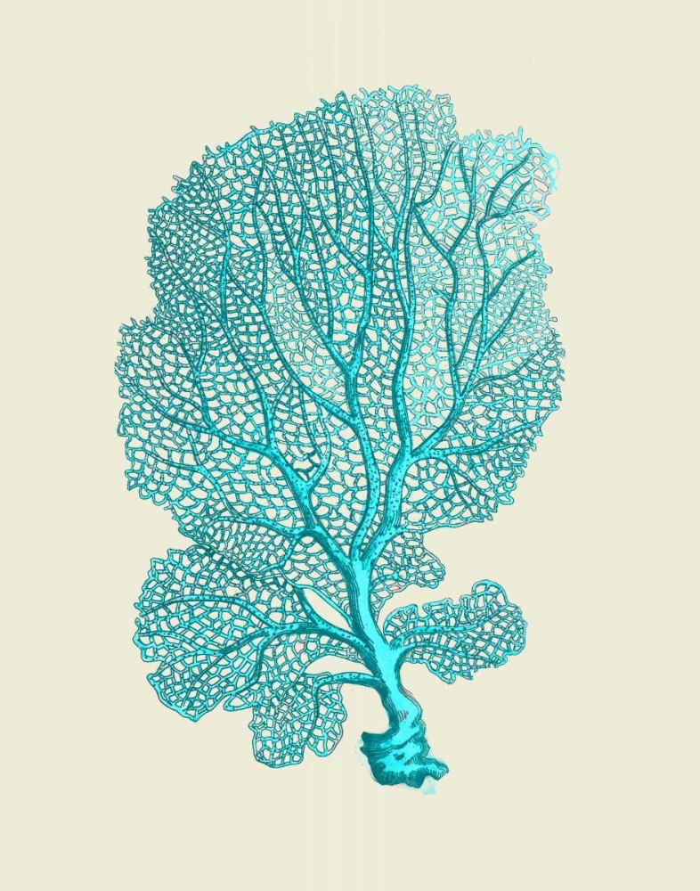 Corals Turquoise On Cream c