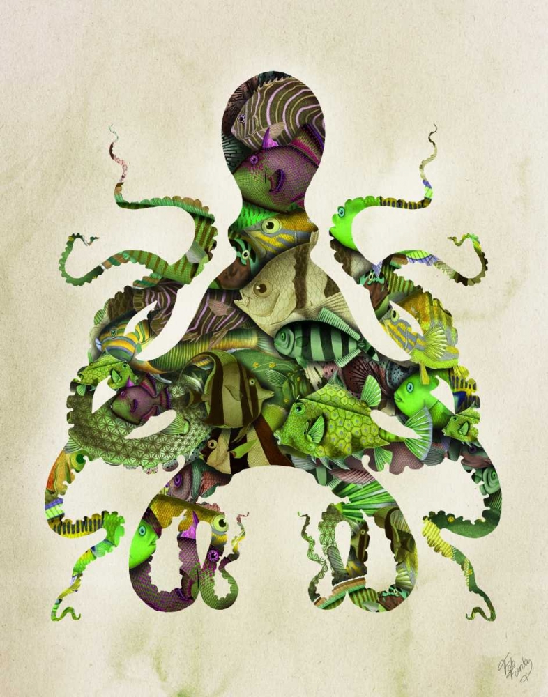 Green and Purple Fishy Octopus
