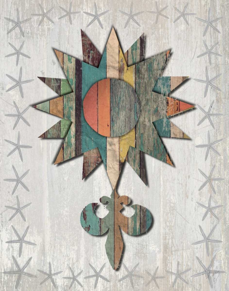 Distressed Wood Style Nautical Star 1