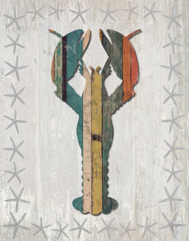 Distressed Wood Style Lobster 1