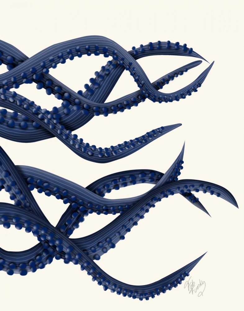 Giant Octopus Blue Triptych c