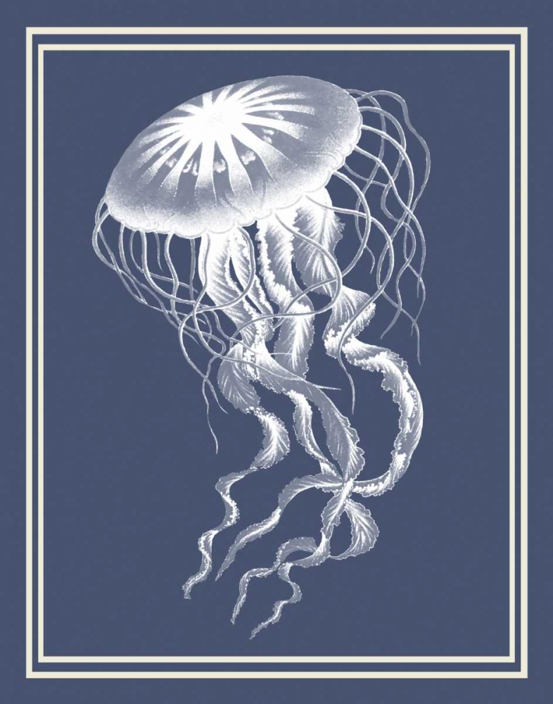 Mixed Nautical White on Indigo Blue e