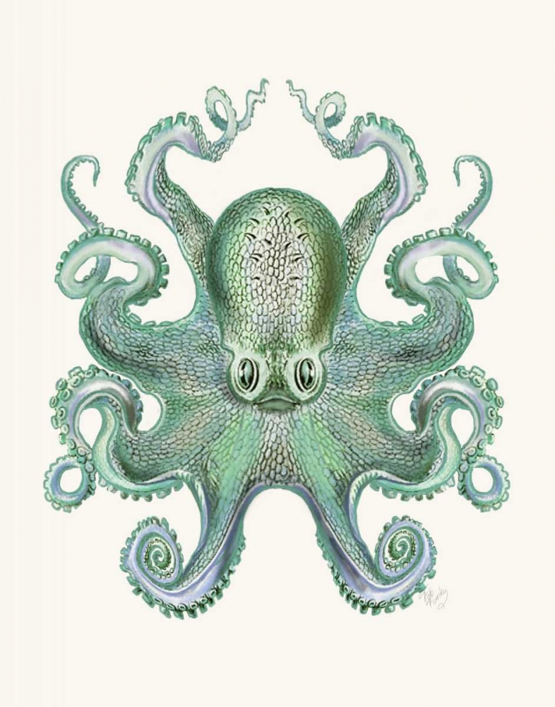 Turquoise Octopus and Squid a